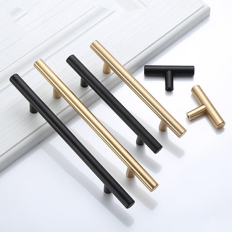 Furniture Rotating Hardware - الحديثة الذهب نحى مستقيم دولاب مقابض