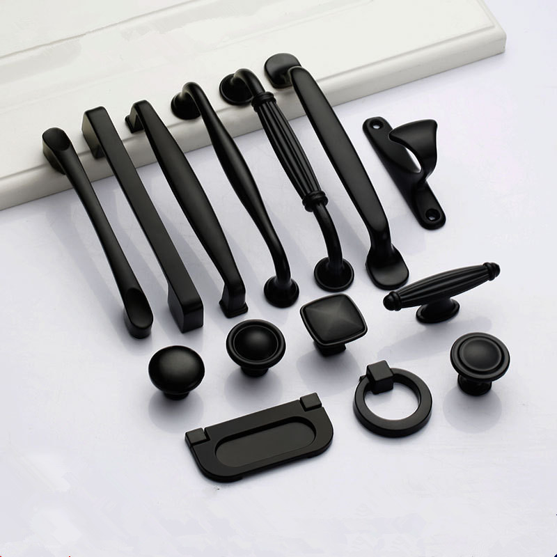 Furniture Hardware Drawer Pulls - مقابض سوداء لمقابض خزائن الأثاث ودرج